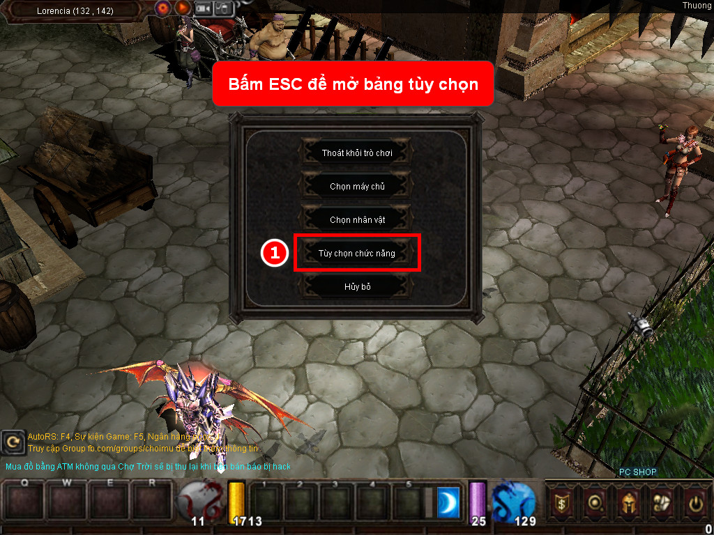 Chức năng chính của Game MU Tiên Phong